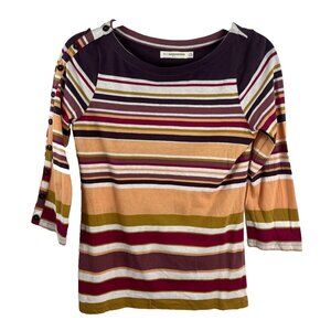 Anthropologie Pilcro Striped Cotton Light Top Womens Size S